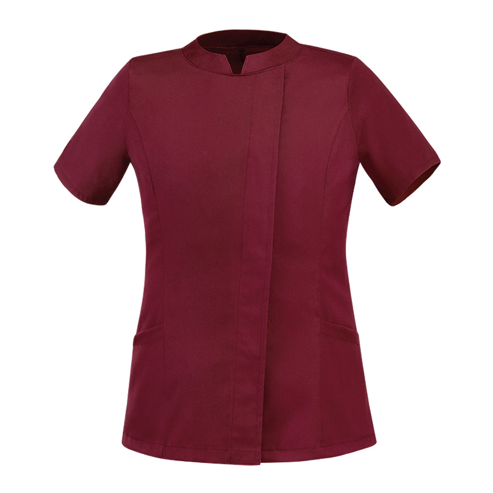 Casacca Sanitaria Donna con Colletto – Bottoni Nascosti, Comoda e Professionale - ALESSIA