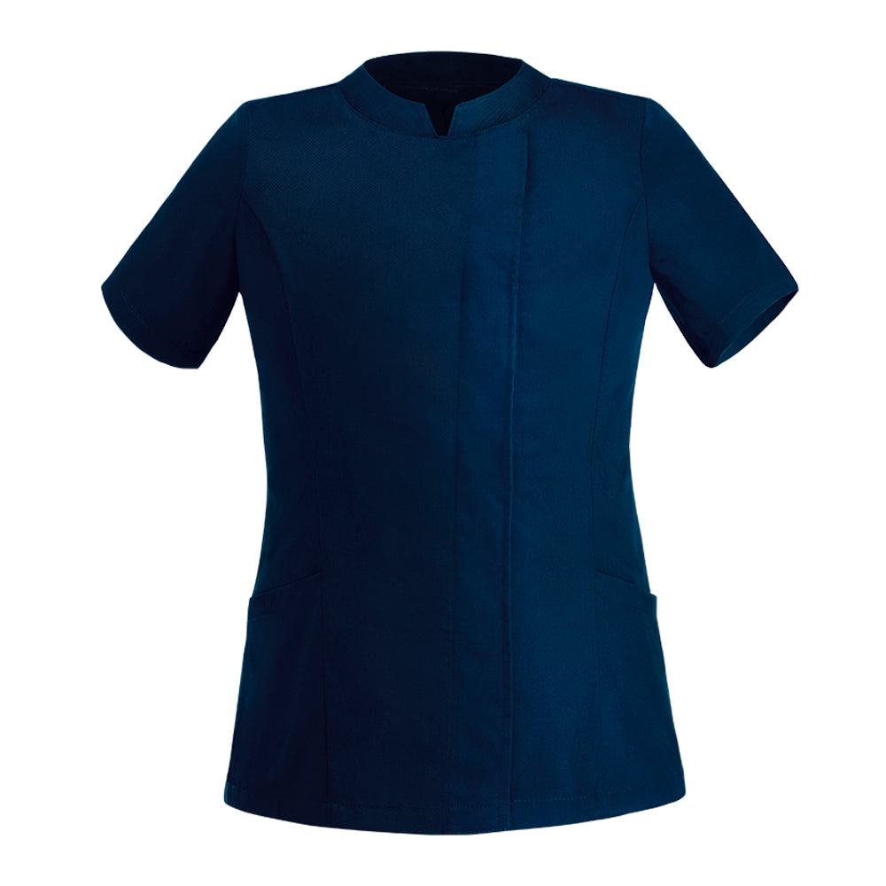 Casacca Sanitaria Donna con Colletto – Bottoni Nascosti, Comoda e Professionale - ALESSIA