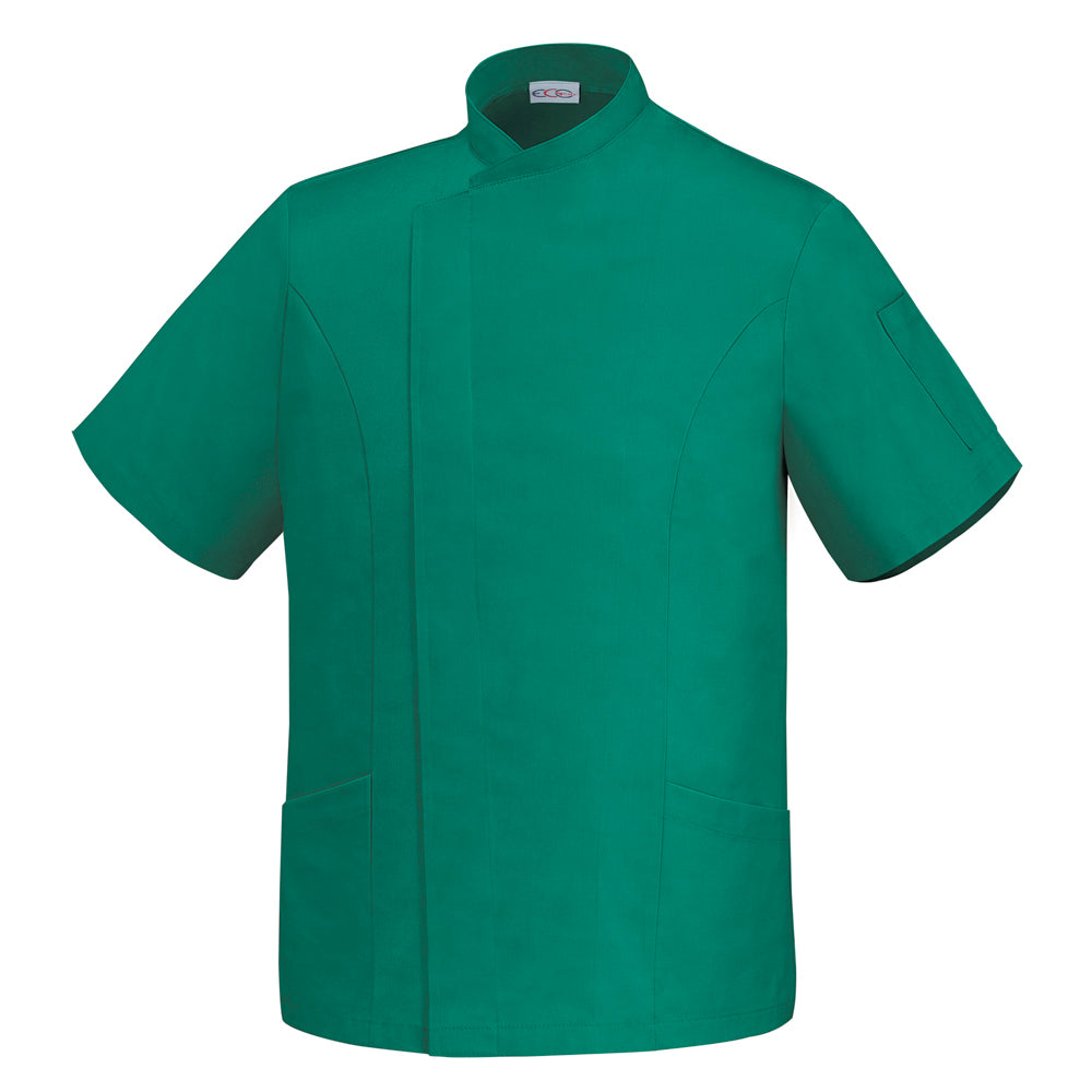 Casacca Sanitaria Unisex Manica Corta – Bottoni Automatici, Comoda per Uso Quotidiano - GEORGE