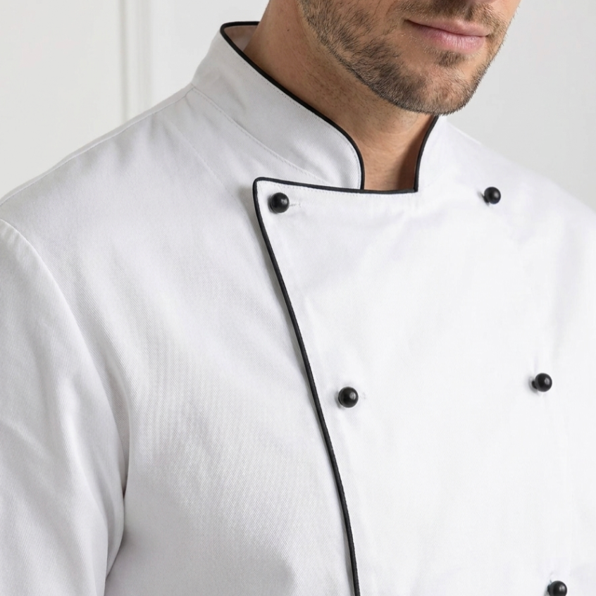 Giacca Chef con Piping Colorato – Bottoni Estraibili, Stile Professionale in Cotone - PIPING