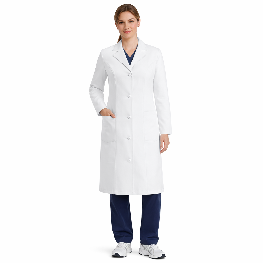 Camice Medico Donna Slim Fit – Vestibilità Aderente con Martingala, Elegante e Professionale - ALMA