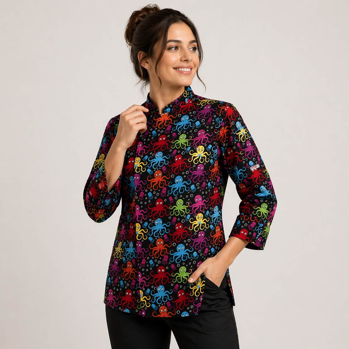 Giacca Cuoco Unisex con Bottoni a Pressione e Schiena Traspirante Air Plus - Fantasy