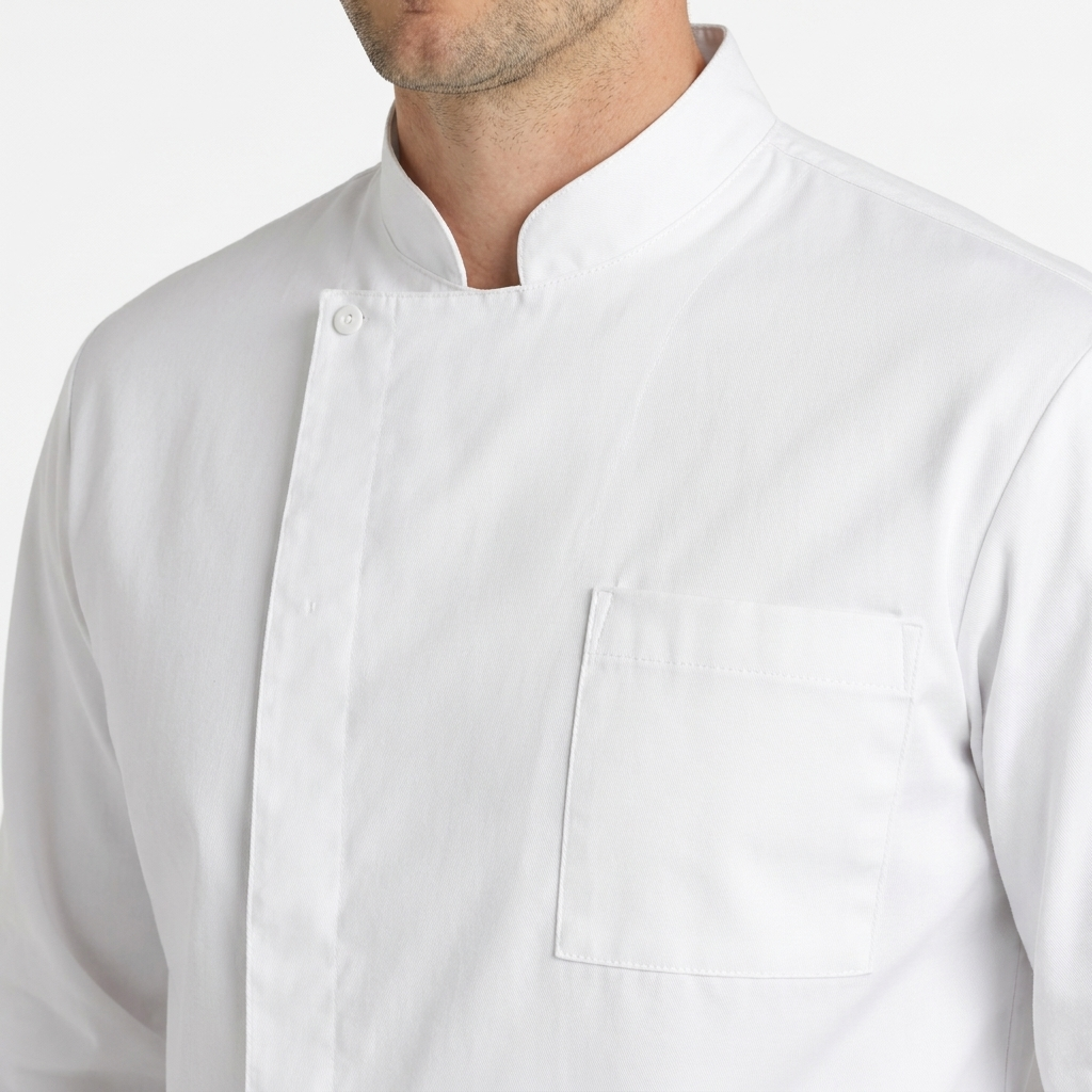 Giacca Chef Uomo Traspirante in Cotone Egiziano – Bottoni Automatici, Schiena Air Plus - CLEVER