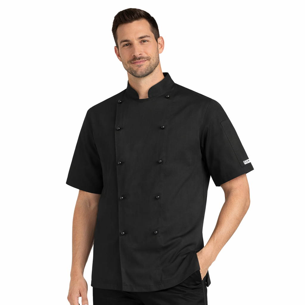 Giacca Chef Uomo Manica Corta – Bottoni Estraibili, Comoda per Cucine Calde - SAFETY